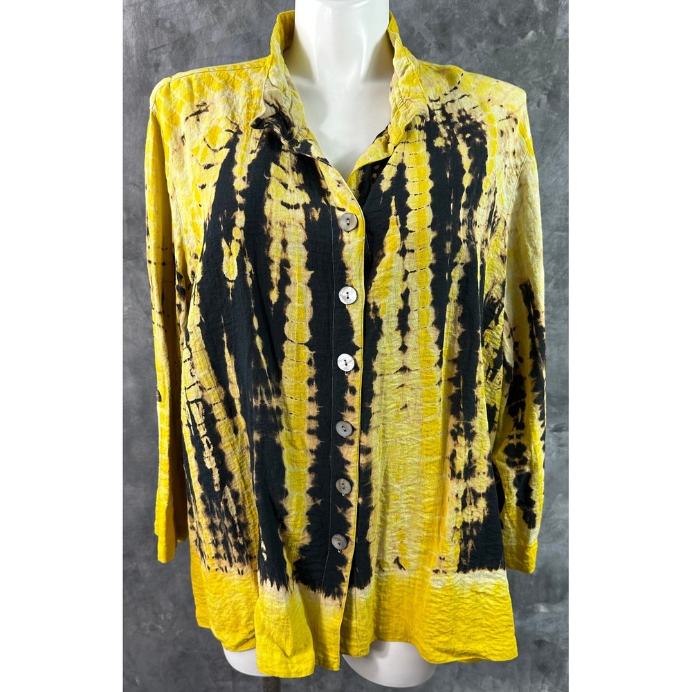 John-Mark Tie Dyed L/S Buttoned Close Tunic Top sz 3X (16152)